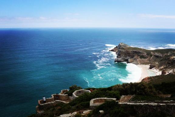 The Cape of Good Hope, once called the Cape of Storms, where the Indian Ocean and the Atlantic Ocean meet, the graveyard of many a ship.